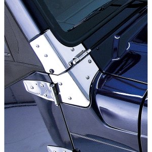 Jeep Wrangler Windshield Hinges - Rugged Ridge - Stainless Steel - `97-`06